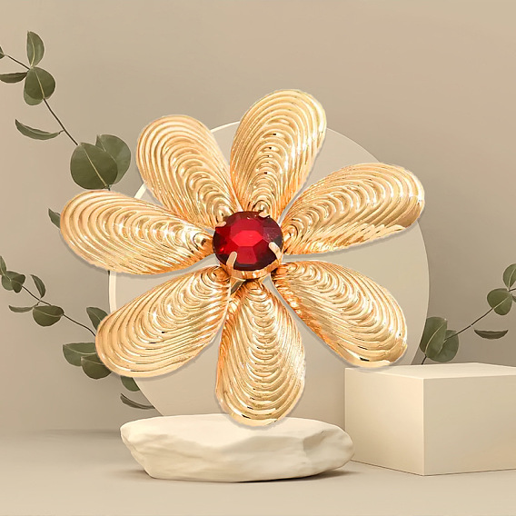 Цветочная латунь со стеклянными кольцами, золотые