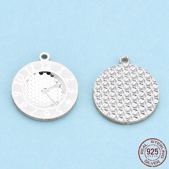 925 Sterling Silver Charms, Clock