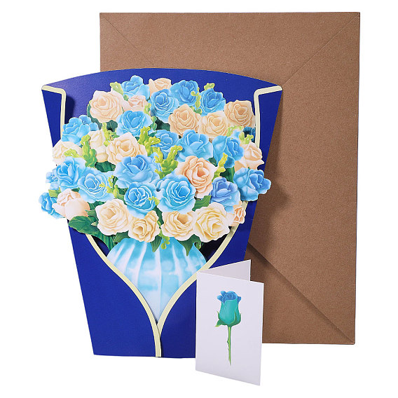Наборы поздравительных открыток с букетами цветов из бумаги своими руками, с конвертом