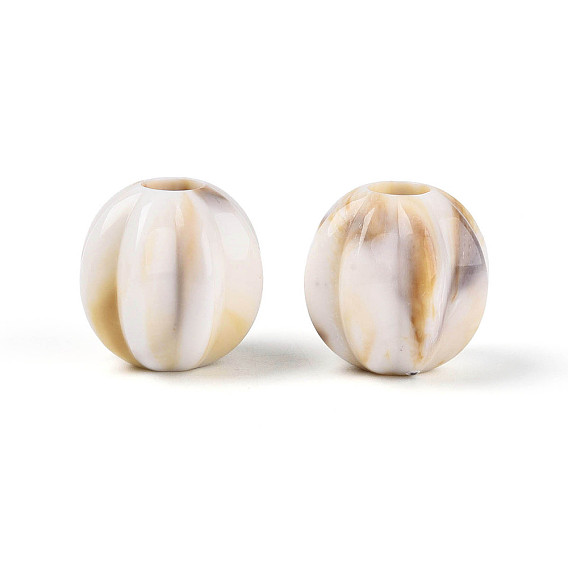 Двухцветные непрозрачные акриловые европейские бусины, бусины с большим отверстием, имитация драгоценных камней, фонарь