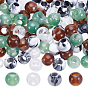 120Pcs 4 Colors Acrylic European Beads, Large Hole Beads, Round