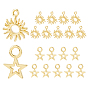 20 шт 2 стили латунные подвески, Солнце и звезда, без свинца, без никеля и без кадмия