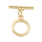 Rack Plating Brass Toggle Clasps, Cadmium Free & Lead Free, Long-Lasting Plated, Ring