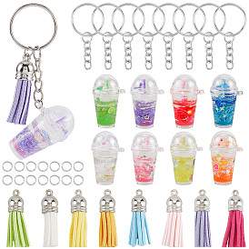 Наборы для изготовления брелоков своими руками, включая подвески из смолы, подвесные украшения из искусственной замши с кисточками и железные разъемные кольца