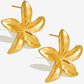 304 серьги-гвоздики из нержавеющей стали в виде европейских и американских цветов, простой и элегантный