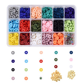 Handmade Polymer Clay Beads, Mixed Shapes, with Brass Beads and Luminous Acrylic Beads, for DIY Jewelry Crafts Supplies