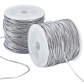 2 рулоны полиэстерного металлического эластичного круглого шнура