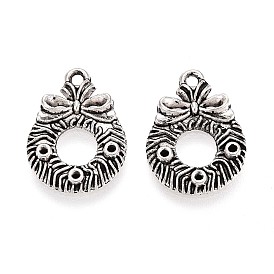 Сплавочные подвески тибетского стиля, пончик с бантом, без кадмия и без свинца