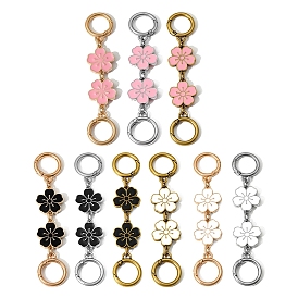 Flower Alloy Enamel Bag Extender Chains, with Ring Clasps, for Bag Straps Replacement Accessories