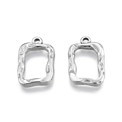 Pendentifs en acier inoxydable, , rectangle