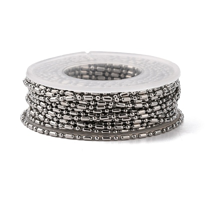 304 Stainless Steel Ball Chains, 1:1 Oval and Round