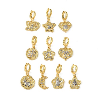 Рождественские подвесные украшения из латунных страз, с застежками, без свинца, без кадмии и без никеля, реальный 18 k позолоченный