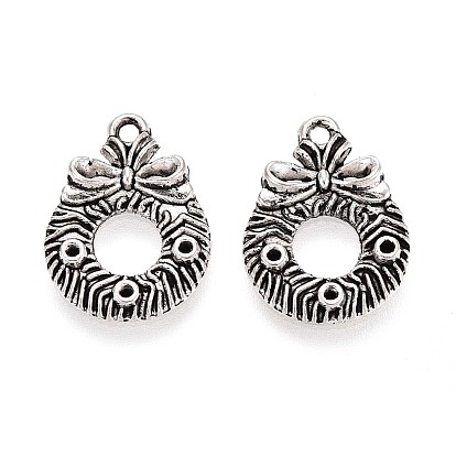 Сплавочные подвески тибетского стиля, пончик с бантом, без кадмия и без свинца