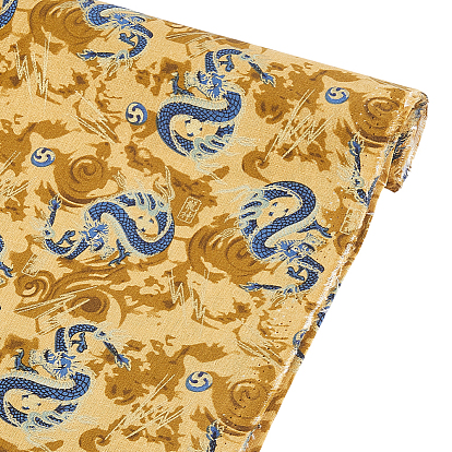 Ткань из хлопкового волокна с изображением дракона в японском стиле, для аксессуаров для одежды