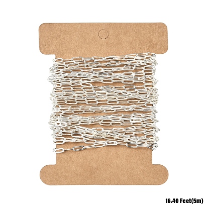 5 цепочки для скрепок из латуни, тянутые удлиненные кабельные цепи, пайки, без кадмия, без никеля и без свинца, с катушкой, долговечный