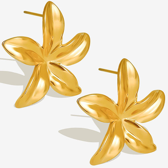 304 серьги-гвоздики из нержавеющей стали в виде европейских и американских цветов, простой и элегантный