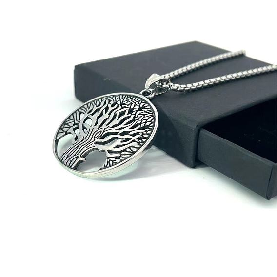 Винтажные подвески из нержавеющей стали в виде дерева жизни для мужчин и женщин