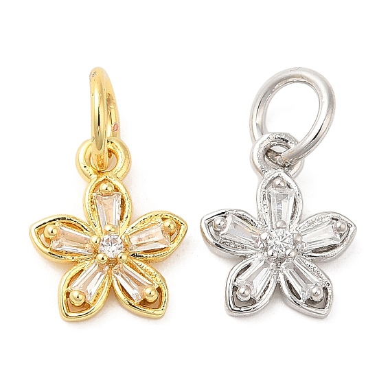 Покрытие стойки из латуни, прозрачные подвески с цветами из кубического циркония, с целью перехода в кольце, долговечный, без свинца и без кадмия