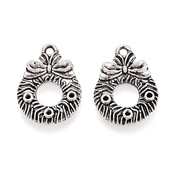 Сплавочные подвески тибетского стиля, пончик с бантом, без кадмия и без свинца