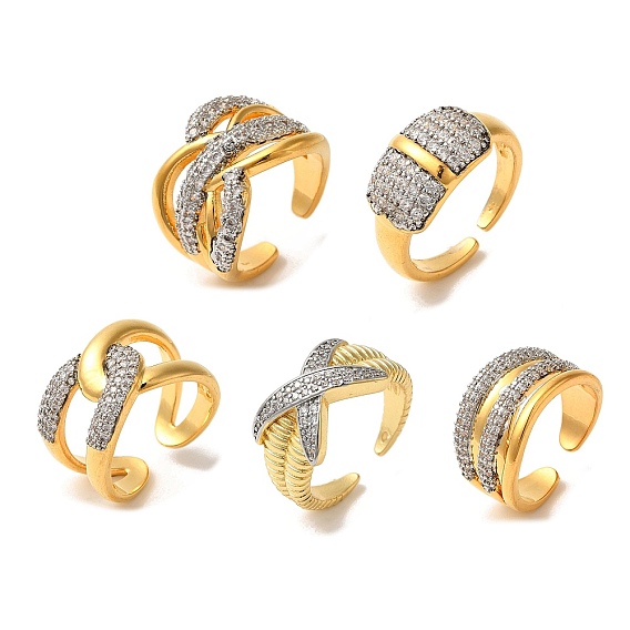 Манжеты из латуни с микро паве кубический цирконий для женщин, долговечный, без кадмия и без свинца, реальный 18 k позолоченный