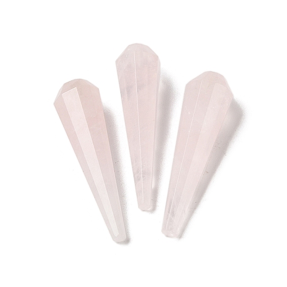 Naturel a augmenté perles de quartz, la moitié foré, facette, cône