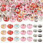 50Pcs 5 Colors Transparent Resin Rondelle European Beads, with Paillette & Platinum Tone Brass Cores, Large Hole Beads, with 60Pcs 2 Colors Rondelle Brass Rhinestone Spacer Beads