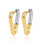 Pendientes de aro de acero inoxidable, acero color oro y acero