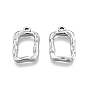 201 Stainless Steel Pendants, Textured, Rectangle