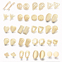 Smooth Surface Iron Stud Earring Findings, with Loop, Raw(Unplated) Pins, Cadmium Free & Lead Free, Mixed Shapes
