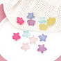 Rubberized Style Transparent Acrylic Beads, Star