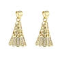 Brass Micro Pave Clear Cubic Zirconia Pendants, Badminton Charms