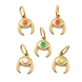 304 нержавеющей стальной эмали подвески, с целью перехода в кольце, Очарование глаз, ионное покрытие (ip), реальный 14 k позолоченный