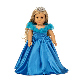 Ткань кукла свадебное платье аксессуары наряды, для 18 дюймовая американская кукольная одежда для девочек на день рождения