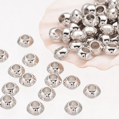Rondelle perles en argent tibétain, sans plomb & sans nickel & sans cadmium , couleur platine
