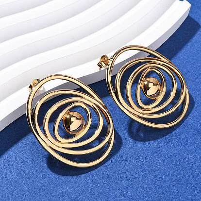 304 овальные серьги-гвоздики из нержавеющей стали, ионное покрытие (ip)