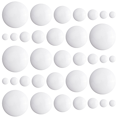 70Pcs 7 Style Resin Blank Buttons, for Craft Button Maker, Flat Round