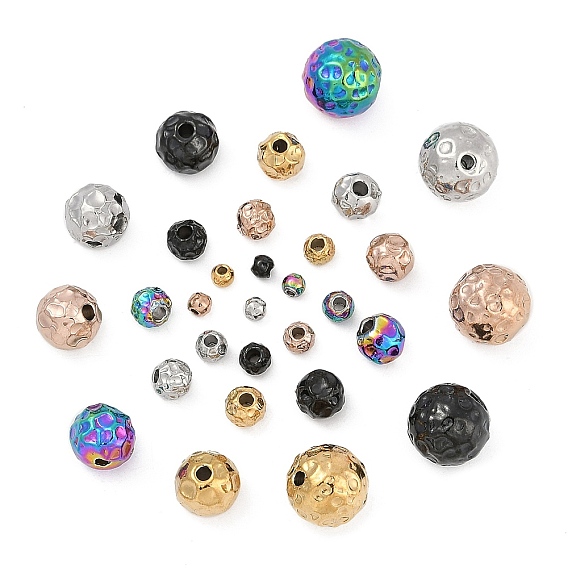 Текстурированные 316 хирургические бусины из нержавеющей стали, круглые, ионное покрытие (ip)