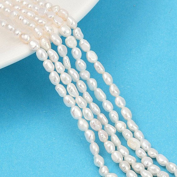 Нити из натурального культивированного пресноводного жемчуга, двух сторон полированной, класс 6