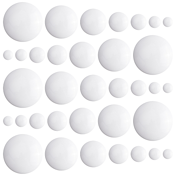 70Pcs 7 Style Resin Blank Buttons, for Craft Button Maker, Flat Round