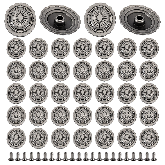 40комплекты декоративных заклепок из сплава, для кошелька сумка обувь панк-рок кожаный ремесленный ремень для одежды