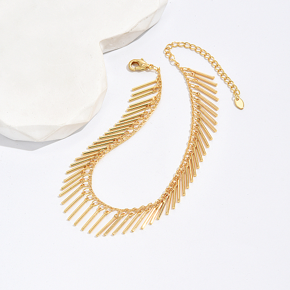 Браслеты на лодыжку с кисточкой для женщин, реальный 18 k позолоченный