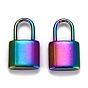 Ion Plating(IP) 304 Stainless Steel Pendants, Padlock, Rainbow