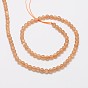 Natural Peach Moonstone Beads Strands, Grade AA, Round