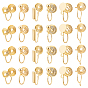 24Pcs 6 Style Brass Clip-on Earring Findings, Wire Wrap Spiral Pad, for Non-pierced Ears