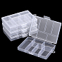 4шт. 6 Прозрачные сетчатые полипропиленовые (ПП) ящики-органайзеры для хранения, для косметики бижутерия бусины таблетки поделки, прямоугольные