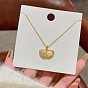 Rhinestone and Plastic Pearl Pendant Necklaces, Stainless Steel Cable Chain Necklaces