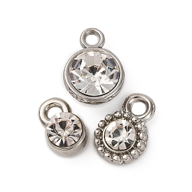 Подвески из сплава и страза, круглые подвески, без свинца и без кадмия
