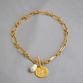 Collier de perles baroques vintage avec fermoir ot plaqué or k - élégant et chic