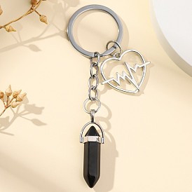 Keychain creative black crystal stone love pendant school bag decoration pendant holiday gift