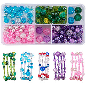SUNNYCLUE DIY Wrap Bracelet Makings, with Glass Beads and Steel Memory Wire